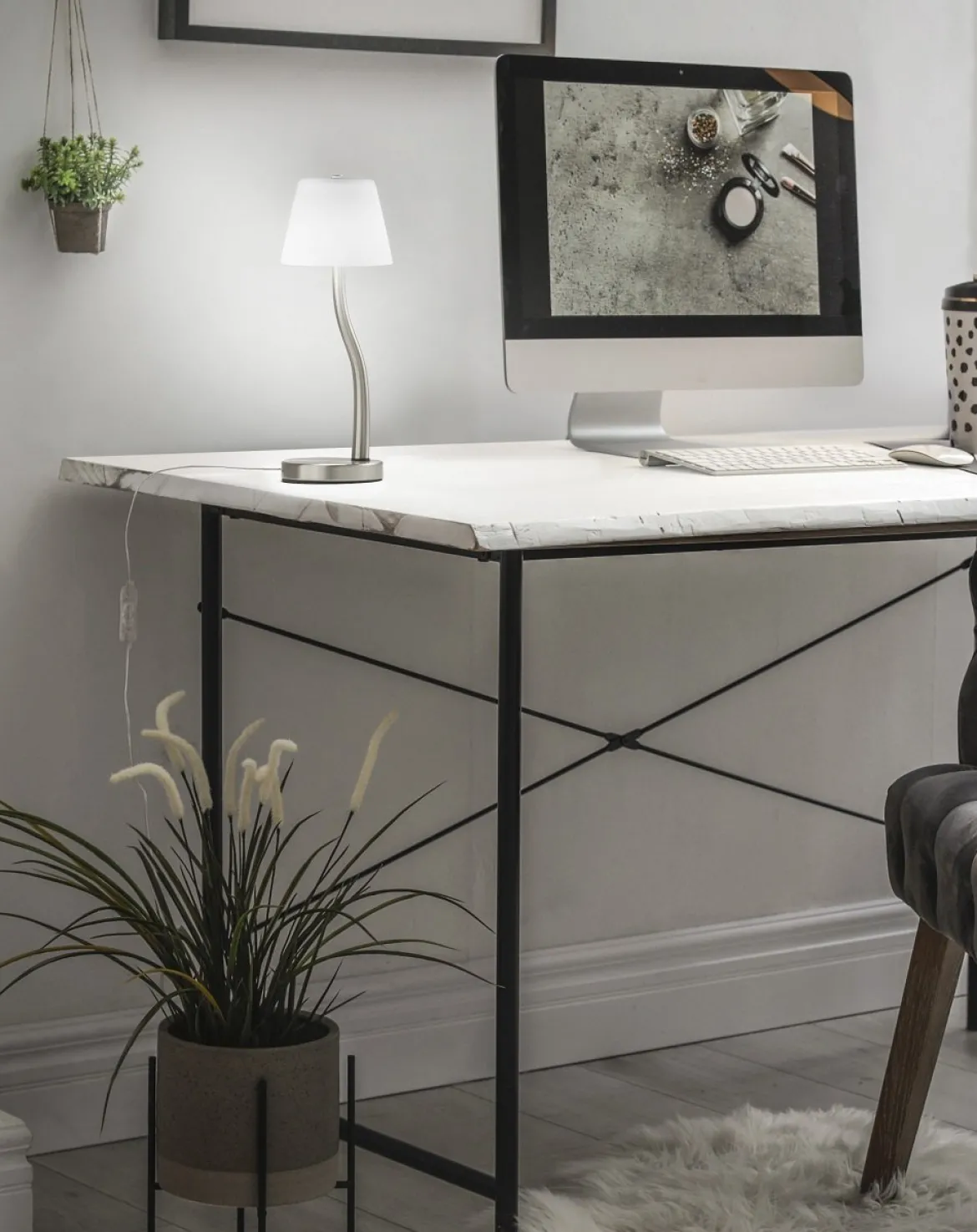 Fabas Luce 3703-30-178 Tischleuchte Ibla nickel satiniert dimmbar