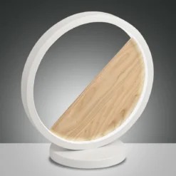 Fabas Luce 3695-30-102 Tischleuchte Pierre rund weiß holz