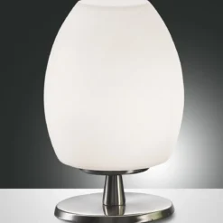 Fabas Luce 3571-30-102 Tischleuchte Rockford weiss nickel dimmbar