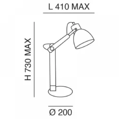 Fabas Luce 3644-30-101 Tischleuchte Sveva schwarz walnuss