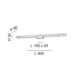 FABAS LUCE 3552-28-138 Wandleuchte Rapallo 80cm Chrom IP44