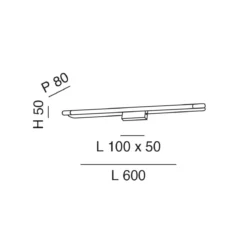 FABAS LUCE 3552-26-138 Wandleuchte Rapallo 60cm Chrom IP44