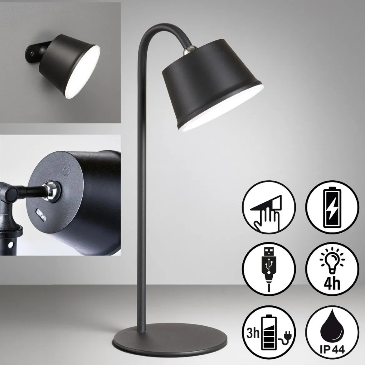 FHL easy 850301 LED Akku Leuchten Set Voet magnetisch IP54