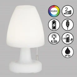 FHL easy 850250 LED Akku Tischleuchte Termoli weiß RGBW 25cm