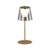 FHL easy 850288 LED Akku Tischleuchte Marbella goldfarben rauchglas IP44