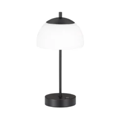 FHL easy 850330 LED Akku Tischleuchte Riva sandschwarz Glas opal matt CCT
