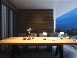 FHL easy 850330 LED Akku Tischleuchte Riva sandschwarz Glas opal matt CCT