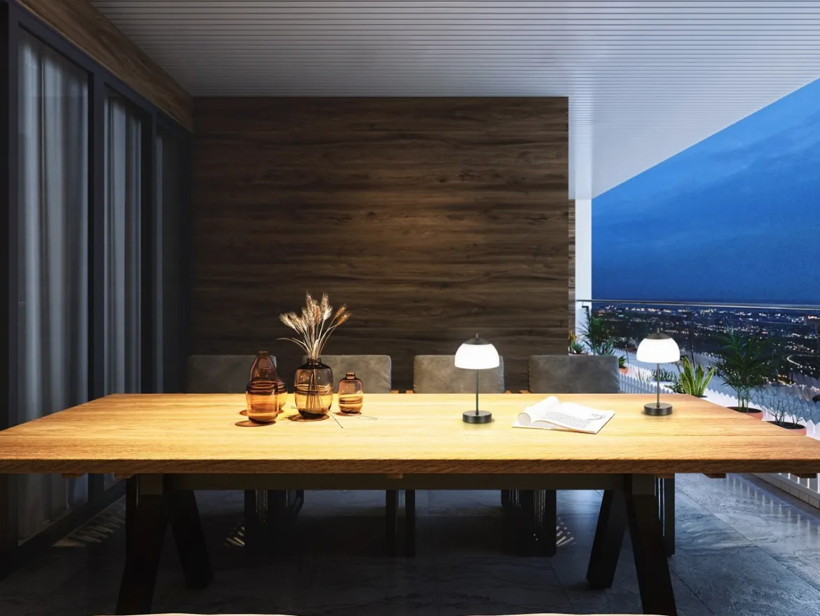 FHL easy 850330 LED Akku Tischleuchte Riva sandschwarz Glas opal matt CCT
