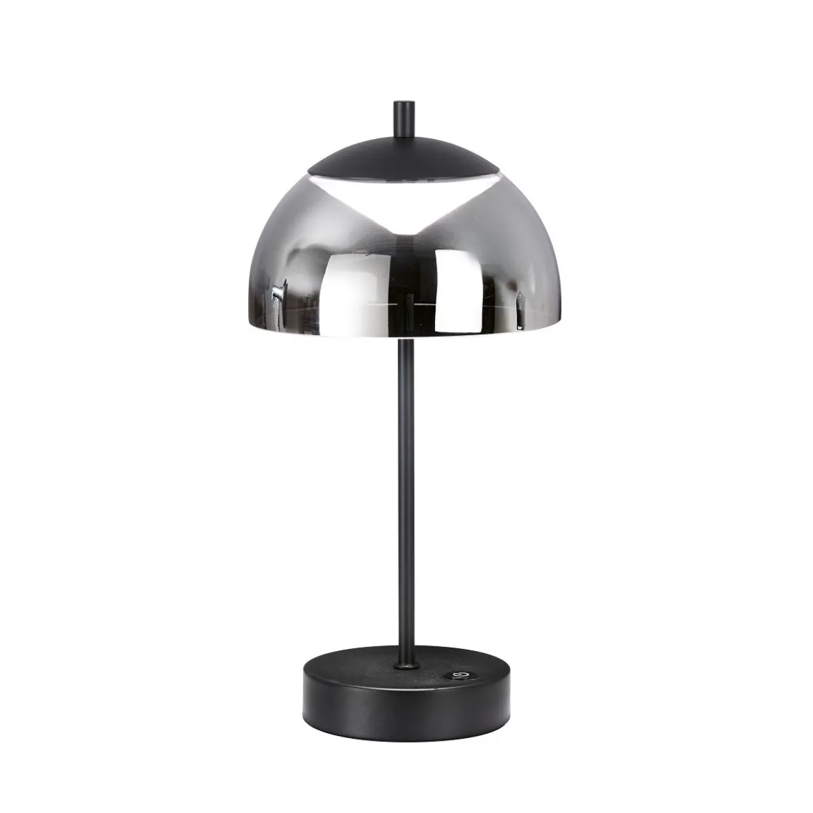 FHL easy 850331 LED Akku Tischleuchte Riva sandschwarz Glas rauchfarben CCT