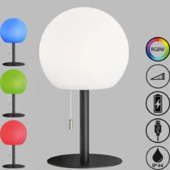 FHL easy 850187 LED Akku Tischleuchte Trivento sandschwarz weiß RGBW IP44