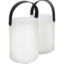 FHL easy 850231 LED Tischleuchte Ciro weiß RGBW dimmbar IP44 2er Set