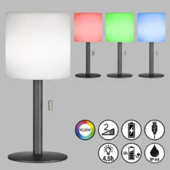 FHL easy 850245 LED Tischleuchte Lesina anthrazit weiß RGBW dimmbar IP44