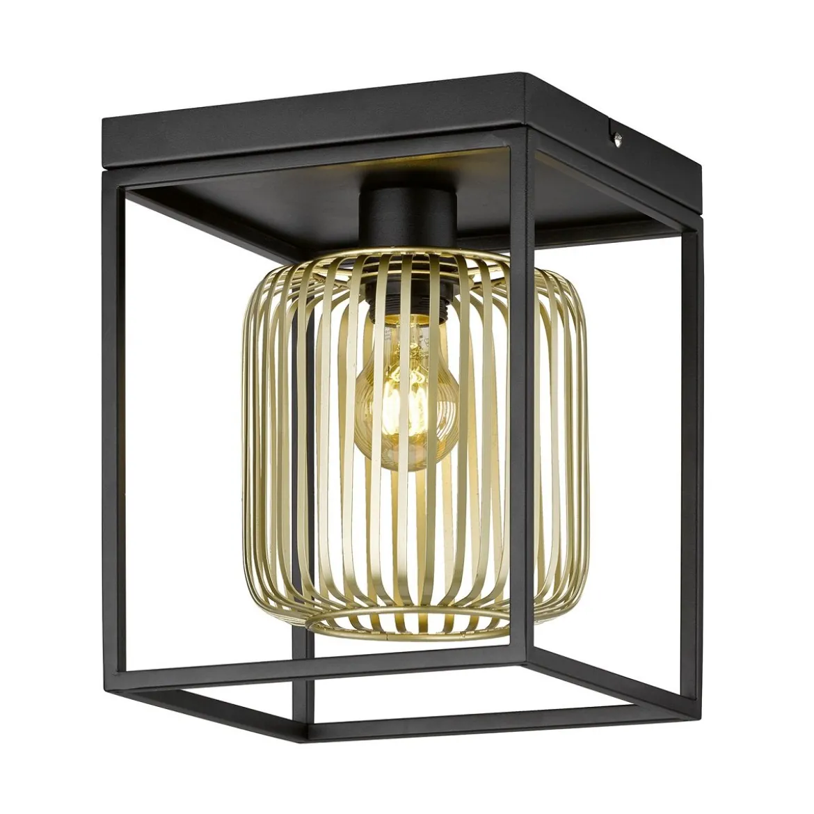 Fischer & Honsel 21294 Deckenleuchte Caydo 1-flammig schwarz goldfarben E27