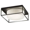 Fischer & Honsel 21331 Deckenleuchte Carre sandschwarz sandfarben Leinen 70cm
