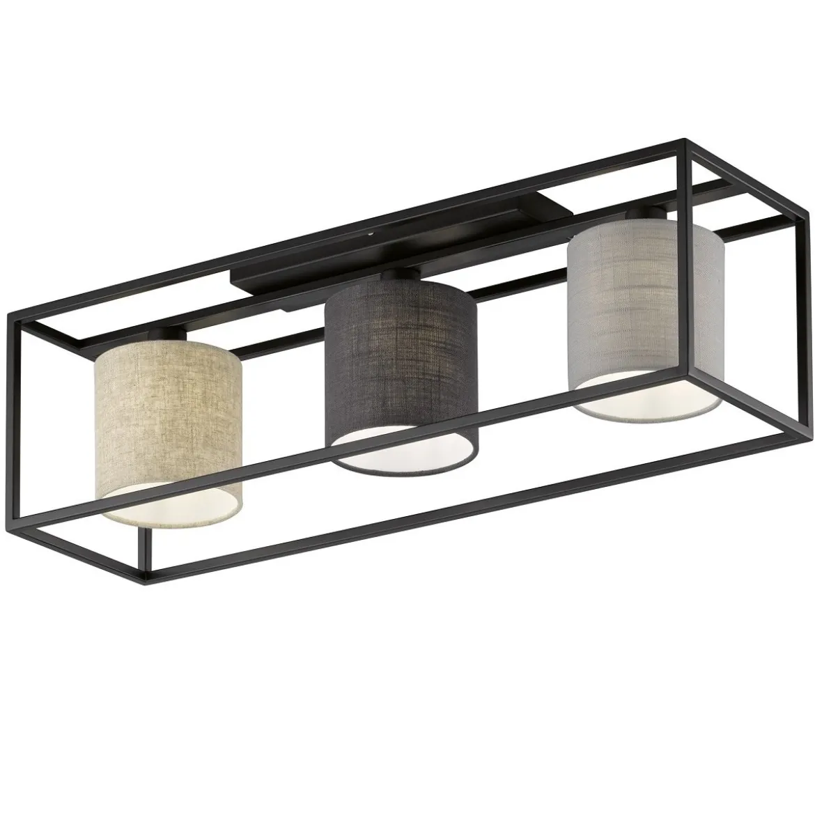 Fischer & Honsel 21358 Deckenleuchte Isko sandschwarz mehrfarbige Stoffschirme