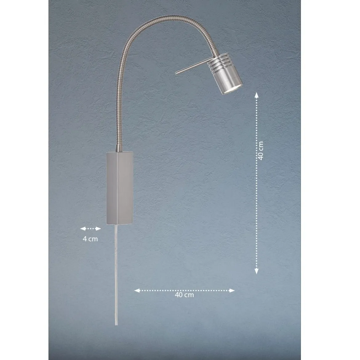 Fischer & Honsel 30408 LED Bettleuchte River Nickel matt geriffelt 2700K