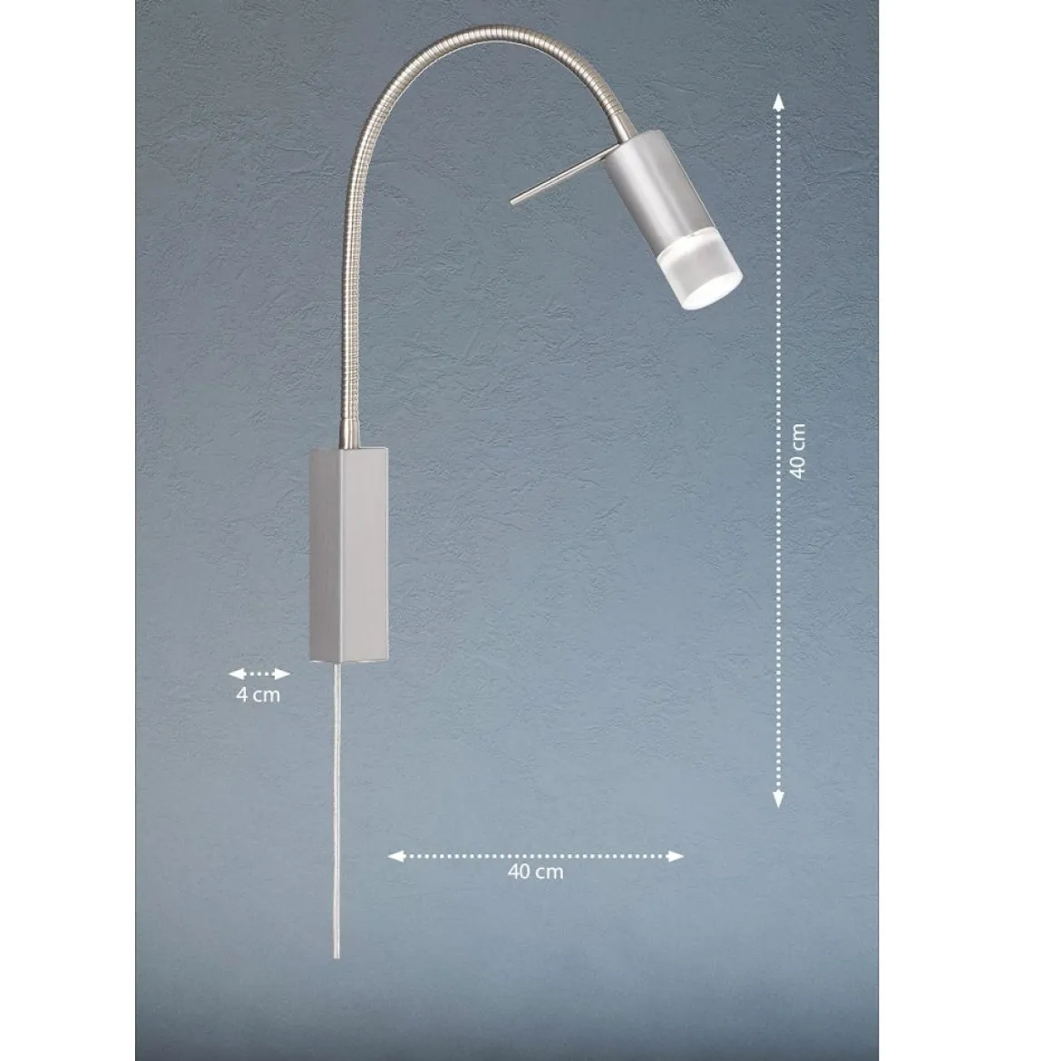 Fischer & Honsel 30409 LED Bettleuchte River Nickel matt 4,5W 2700K