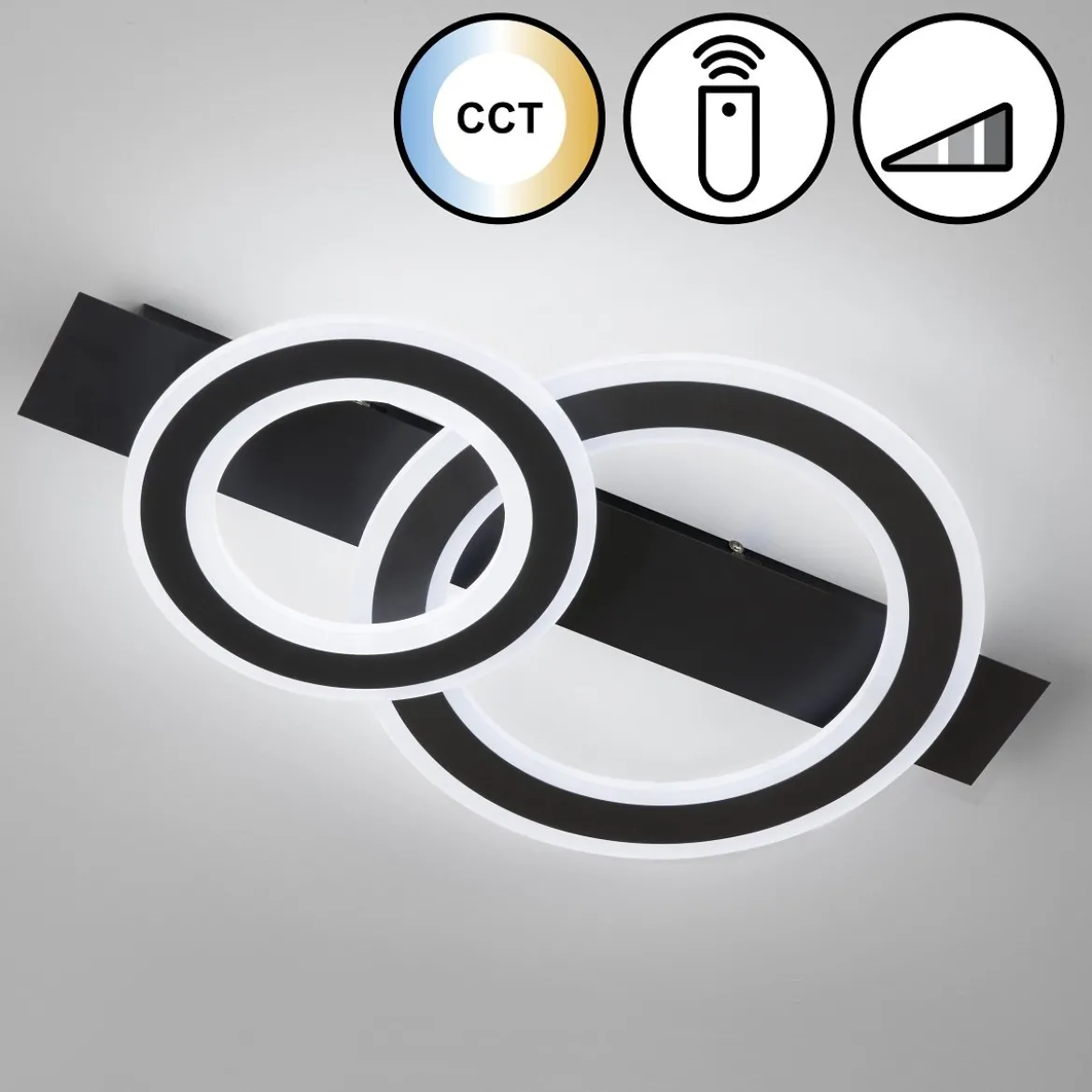 Fischer & Honsel 21432 LED Deckenleuchte Circle sandschwarz CCT 61cm