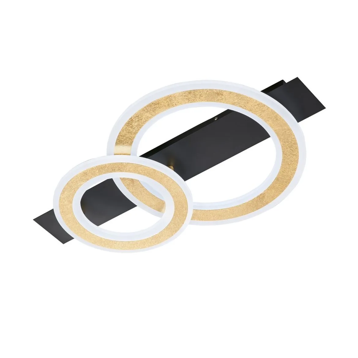 Fischer & Honsel 21433 LED Deckenleuchte Circle sandschwarz blattgoldfarben CCT 61cm
