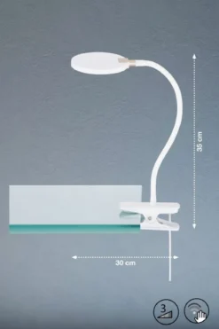 Fischer & Honsel 50594 LED Klemmleuchte Luiz Weiss 3000K dimmbar
