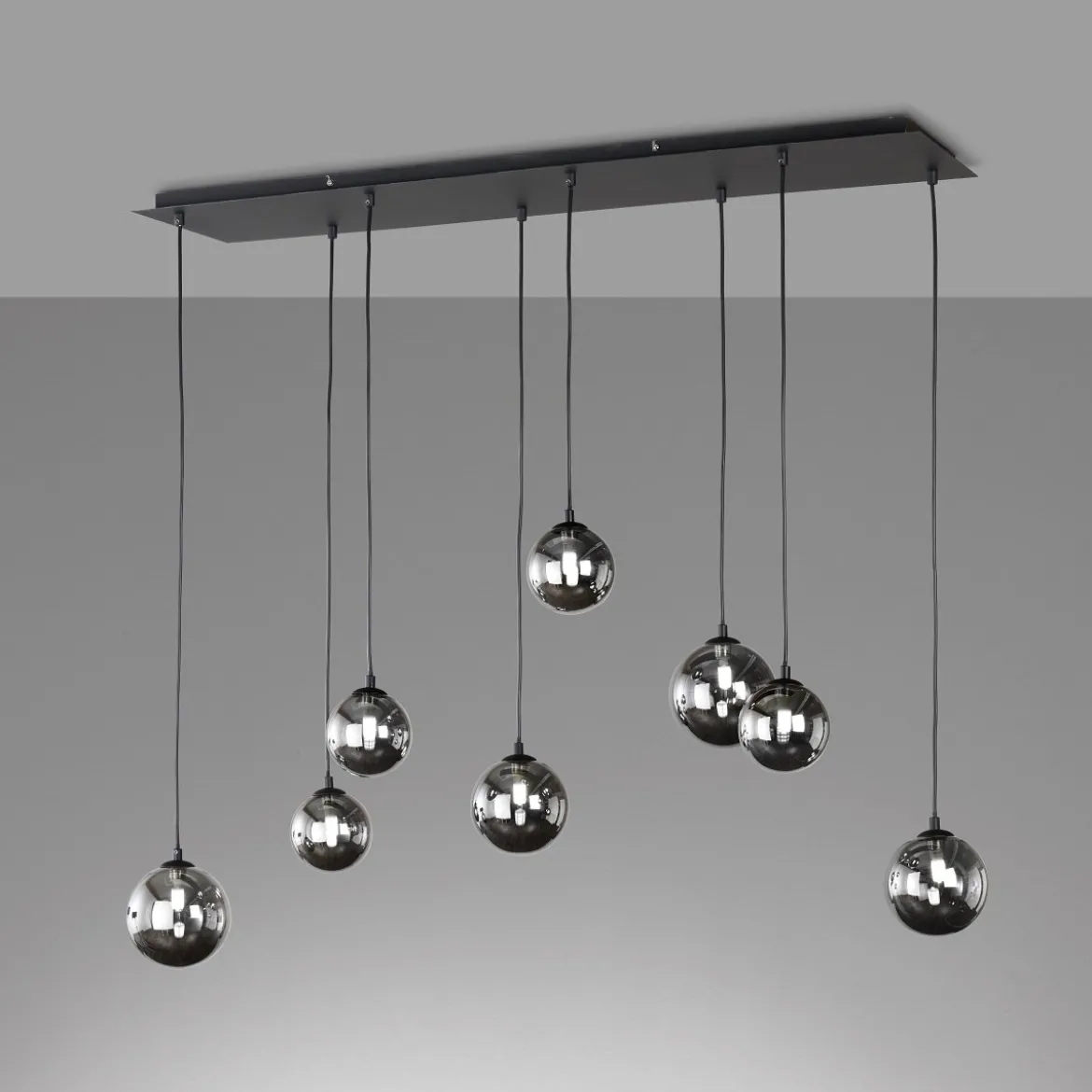 Fischer & Honsel 60983 LED Pendelleuchte Bala 8-flammig sandschwarz