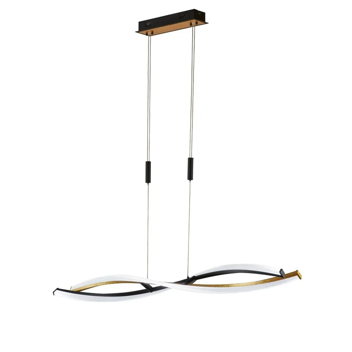 Fischer & Honsel 61018 LED Pendelleuchte Torcido sandschwarz blattgoldfarben CCT