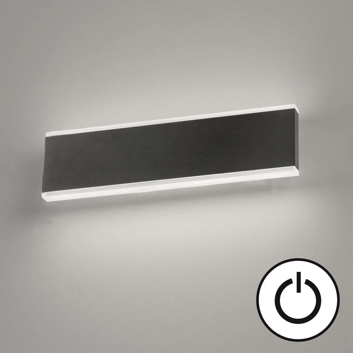 Fischer & Honsel 30534 LED Wandleuchte Muur sandschwarz 31cm 2700K