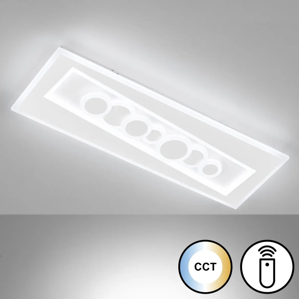 Fischer & Honsel 21414 LED Wand- und Deckenleuchte Ratio weiß CCT dimmbar 63cm