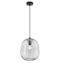 Fischer & Honsel 60756 Pendelleuchte Bretagne 29cm Schwarz Hellgrau E27