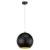 Fischer & Honsel 60763 Pendelleuchte Mylon rund Schwarz Gold E27 30cm