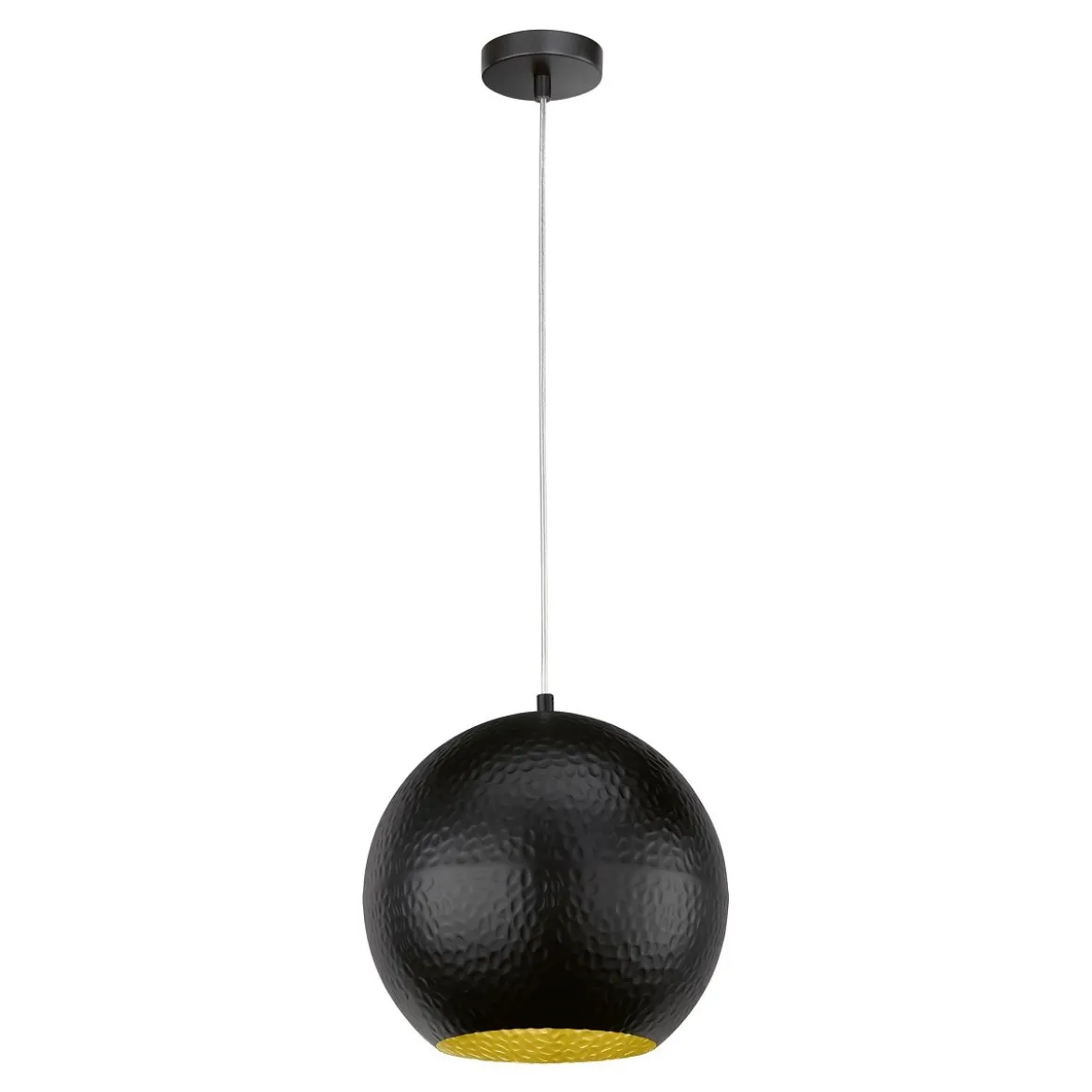 Fischer & Honsel 60763 Pendelleuchte Mylon rund Schwarz Gold E27 30cm