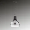 Fischer & Honsel 60802 Pendelleuchte Londo schwarz Glas rauchfarben klar 30cm
