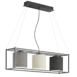 Fischer & Honsel 60809 Pendelleuchte Gilli 3-flammig schwarz sand grau