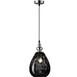 Fischer & Honsel 69564 Pendelleuchte Uller schwarz rauchfarben 20 cm
