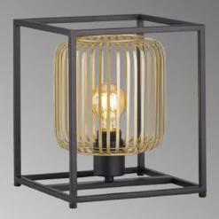 Fischer & Honsel 50620 Tischleuchte Caydo schwarz goldfarben E27