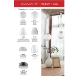 Fischer m6 Medium1-LED 70248 Pendelleuchte ohne Glas LED 4x8,5W nickel matt