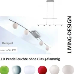 Fischer m6 micro 3 No. 13395 Pendelleuchte ohne Glas 5-flammig nickel höhenverstellbar dimmbar