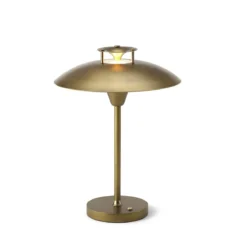 Halo Design 746064 LED Akku Tischleuchte Stepp 1-2-3 Messing antik dimmbar IP54