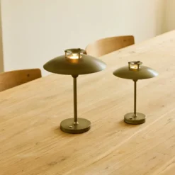 Halo Design 746149 LED Akku Tischleuchte Mini Stepp 1-2-3 Messing Antik dimmbar IP44
