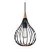 Halo Design No. 990907 LED Pendelleuchte DROPS, schwarz matt-Holz Ø 23