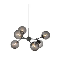 Halo Design No. 738823 LED Pendelleuchte ATOM by E. Patton Schwarz Rauchglas Ø57