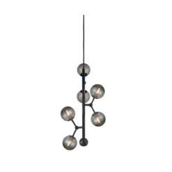 Halo Design No. 738854 LED Pendelleuchte ATOM vertical by E. Patton Schwarz Rauchglas