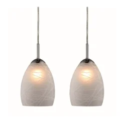 Halo Design No. 730438 LED Pendelleuchte WINNER 2-flammig opal-chrom Ø 11,5