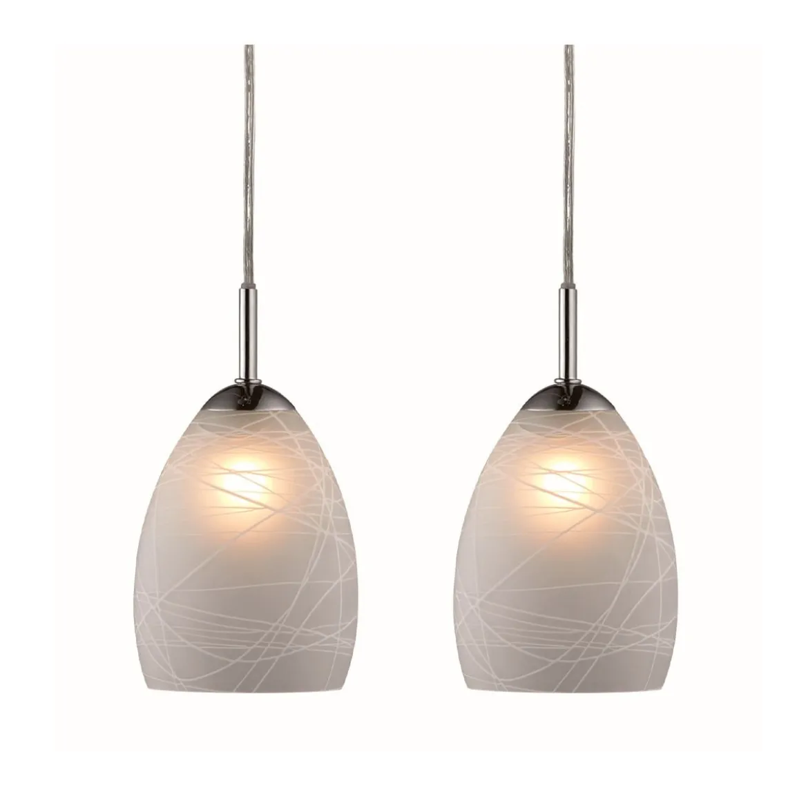 Halo Design No. 730438 LED Pendelleuchte WINNER 2-flammig opal-chrom Ø 11,5