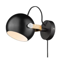 Halo Design No. 734108 LED Wandleuchte D.C, schwarz matt-Eiche Ø 12