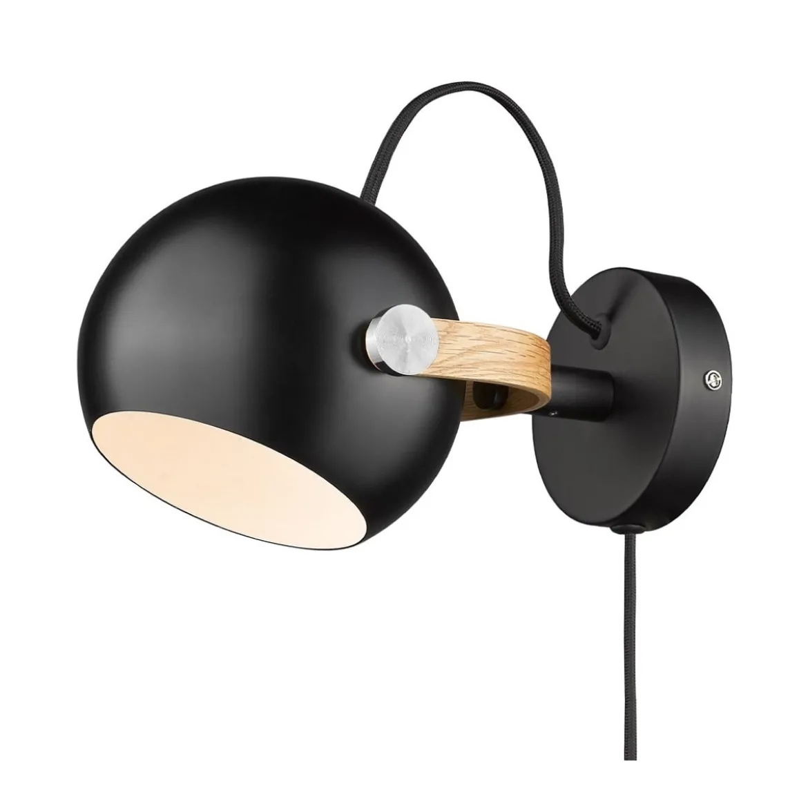 Halo Design No. 734108 LED Wandleuchte D.C, schwarz matt-Eiche Ø 12