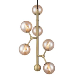 Halo Design No. 738861 Pendelleuchte ATOM by E. Patton Amber Messing 31cm