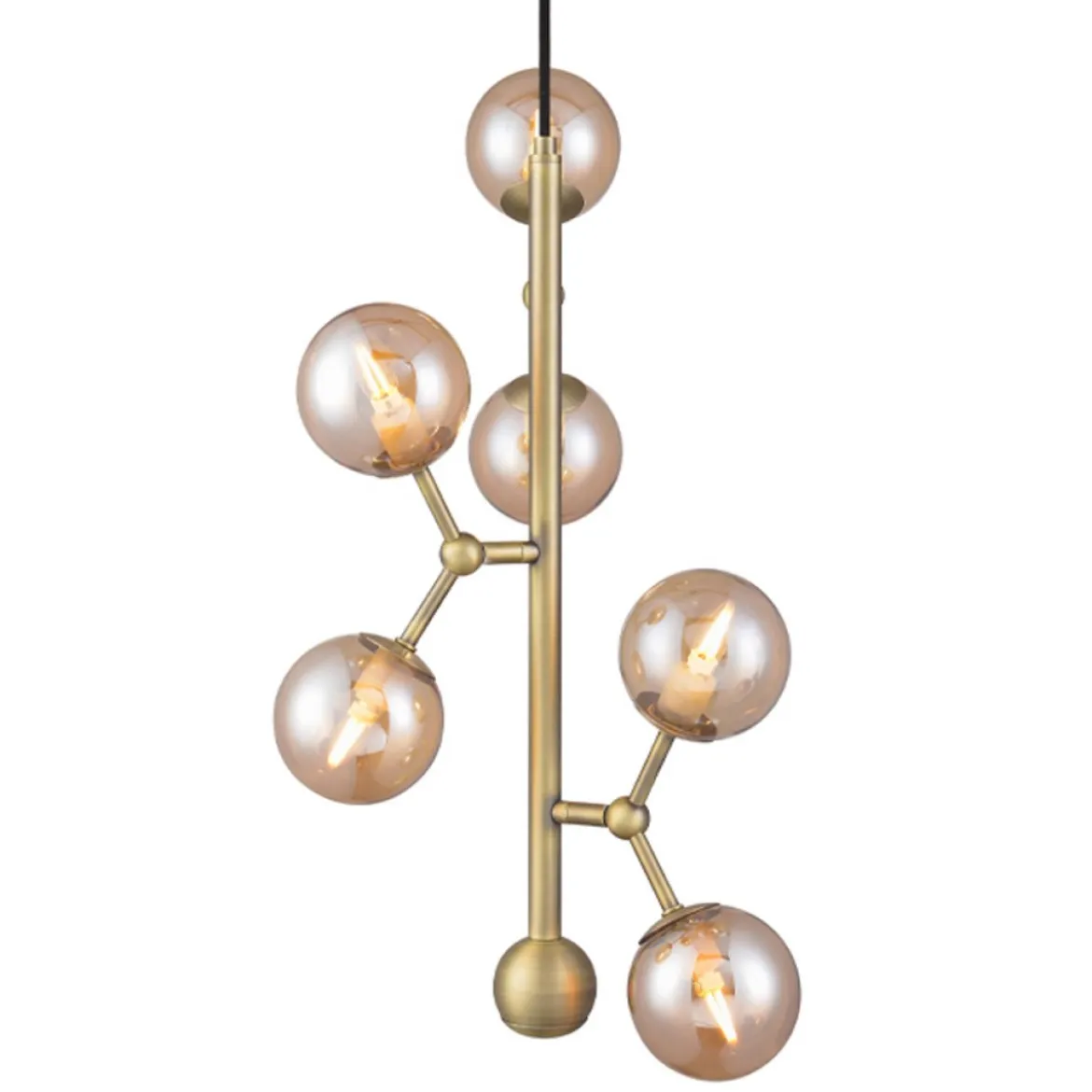 Halo Design No. 738861 Pendelleuchte ATOM by E. Patton Amber Messing 31cm