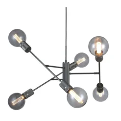 Halo Design No. 737048 Pendelleuchte Halo 6 lite 6-flammig Schwarz Ø 75cm