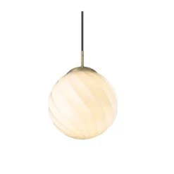 Halo Design No. 739349 Pendelleuchte Twist Ball Opal Messing Antik 25cm